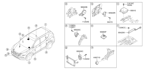 2016 Hyundai Santa Fe Sport Relay & Module Diagram 1