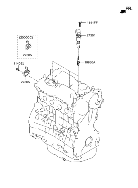 2016 Hyundai Santa Fe Sport Bracket Assembly-Connector Diagram for 27305-2GTA0