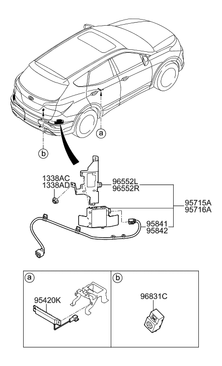 2016 Hyundai Santa Fe Sport Bracket-Mounting,LH Diagram for 95812-4Z500