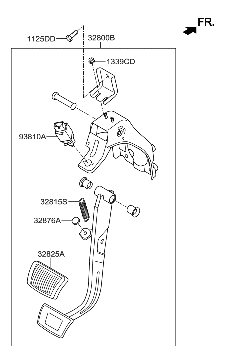 2016 Hyundai Santa Fe Sport Brake & Clutch Pedal Diagram