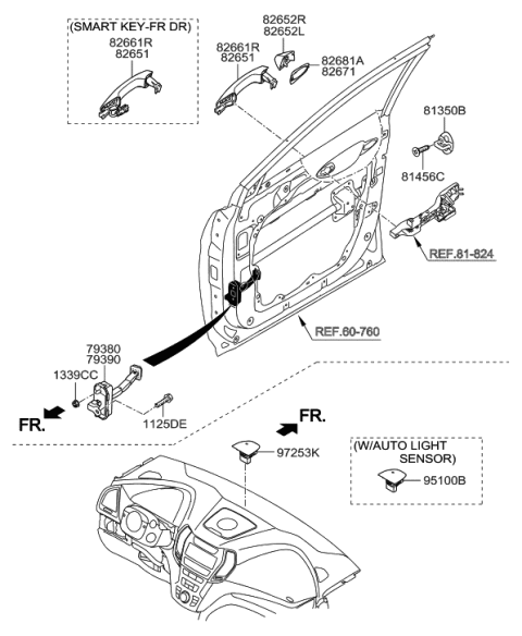 2016 Hyundai Santa Fe Sport Checker Assembly-Front Door,LH Diagram for 79380-4Z000
