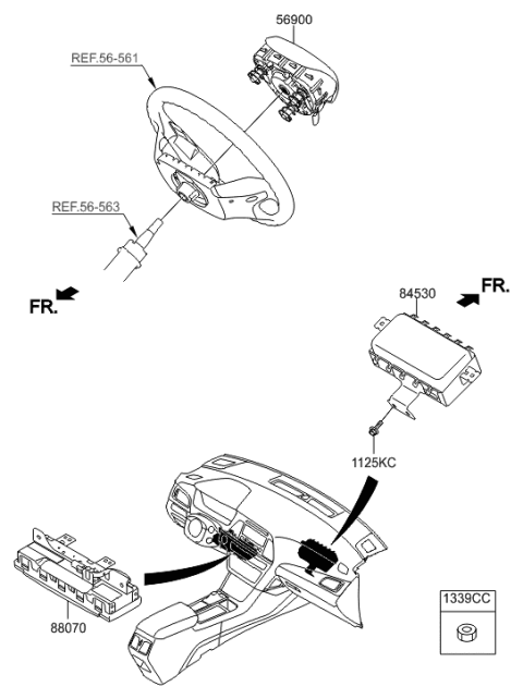 2017 Hyundai Sonata Module Assembly-Steering Wheel Air Bag Diagram for 56900-C2000-TRY