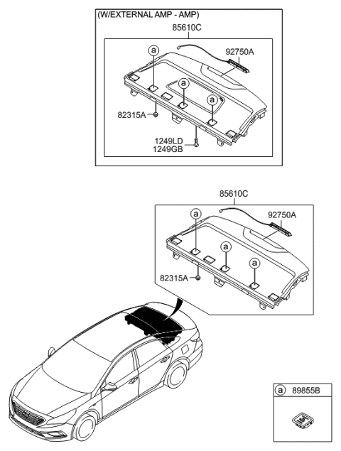 2016 Hyundai Sonata Trim Assembly-Package Tray Rear Diagram for 85610-C2000-TRY