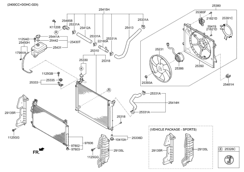 2016 Hyundai Sonata Hose Assembly-Radaator,Lower Diagram for 25415-C2200