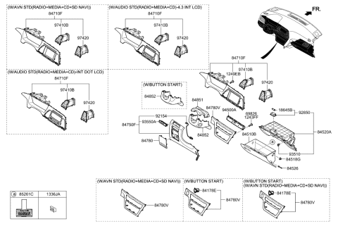 2015 Hyundai Sonata Panel Assembly-Center Facia,Lower Diagram for 84745-C2300