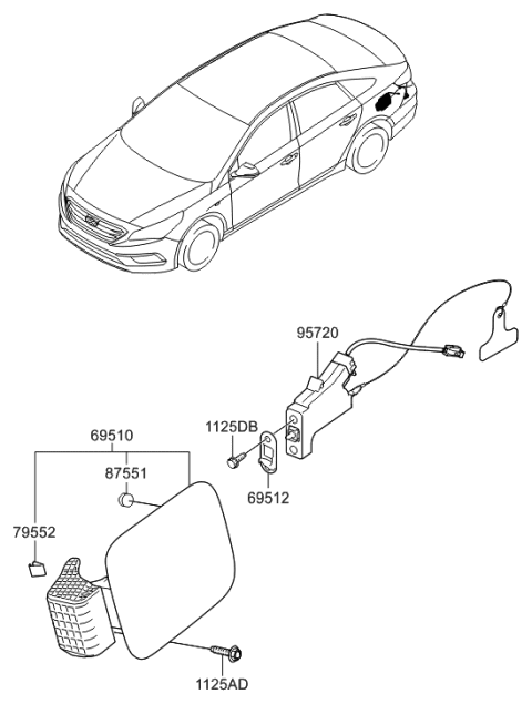2015 Hyundai Sonata Fuel Filler Door Diagram