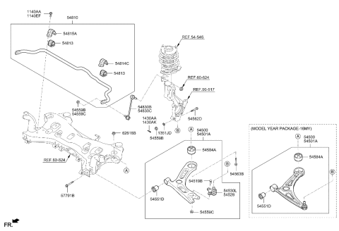 2015 Hyundai Sonata Bar Assembly-Front Stabilizer Diagram for 54810-C1000
