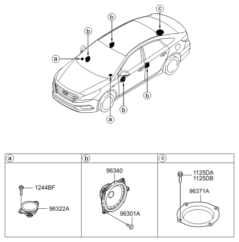 2016 Hyundai Sonata Speaker Diagram 1