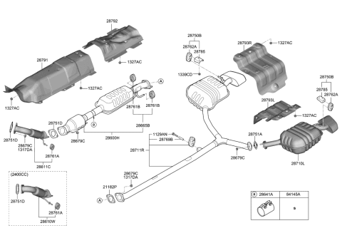 2015 Hyundai Sonata Hanger-Exhaust Pipe Diagram for 28761-C1600