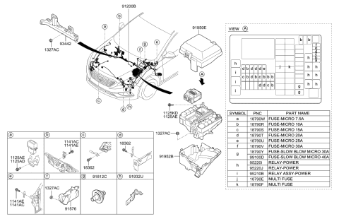 2015 Hyundai Sonata Wiring Assembly-Front Diagram for 91271-C2480