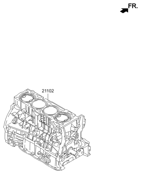 2015 Hyundai Sonata Engine Assembly-Short Diagram for 21102-2GK07