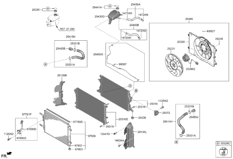 2023 Hyundai Elantra Hose & Clamp Assembly Diagram for 25450-S7700