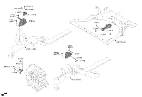 2021 Hyundai Elantra Bracket Assembly-Transmission MTG Diagram for 21830-BY000