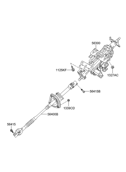 2011 Hyundai Equus Column & Shaft Assembly-Steering Diagram for 56300-3N500