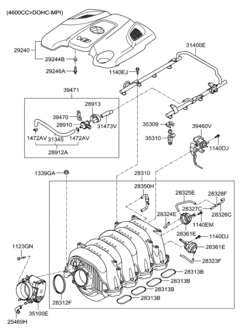 2013 Hyundai Equus Intake Manifold Diagram 1