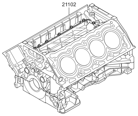 2011 Hyundai Equus Short Engine Assy Diagram 1