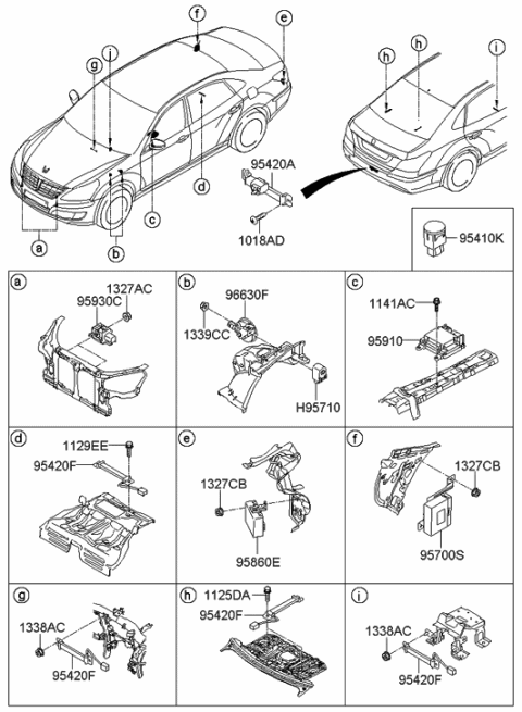 2013 Hyundai Equus Module Assembly-Rear Curtain Diagram for 95860-3N000