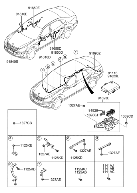 2010 Hyundai Equus Wiring Assembly-Front Door(Passenger) Diagram for 91610-3N080