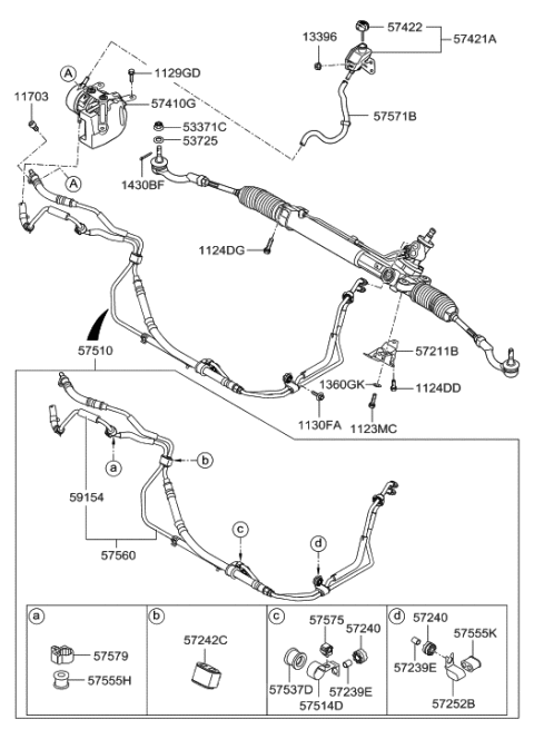 2012 Hyundai Equus Clip-Tube Mounting Diagram for 57252-3M000
