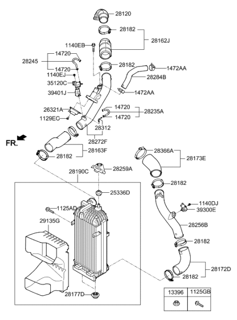 2018 Hyundai Sonata Cooler Assembly-Intermediated Diagram for 28270-2GTB0