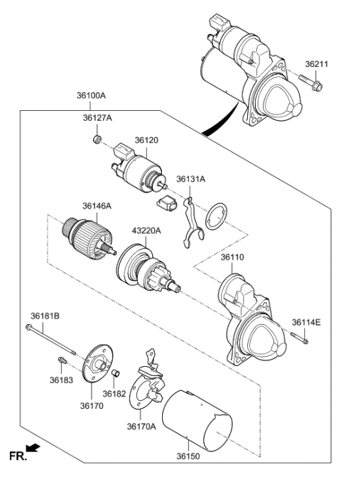 2018 Hyundai Sonata Switch Assembly-Starter Magnetic Diagram for 36120-2G250