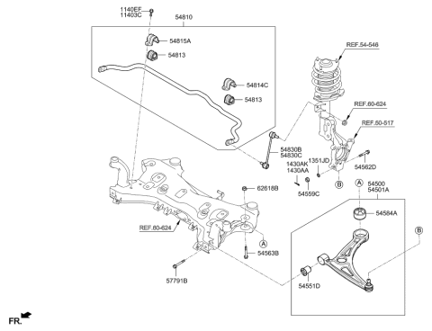 2019 Hyundai Sonata Bar Assembly-Front Stabilizer Diagram for 54810-C1300