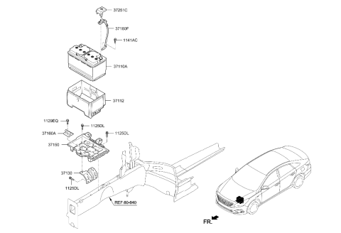 2018 Hyundai Sonata Tray Assembly-Battery Diagram for 37150-C2000