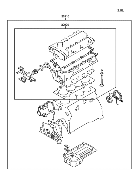 2001 Hyundai Tiburon Engine Gasket Kit Diagram 1