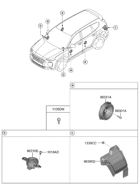 2020 Hyundai Santa Fe Speaker Diagram 1