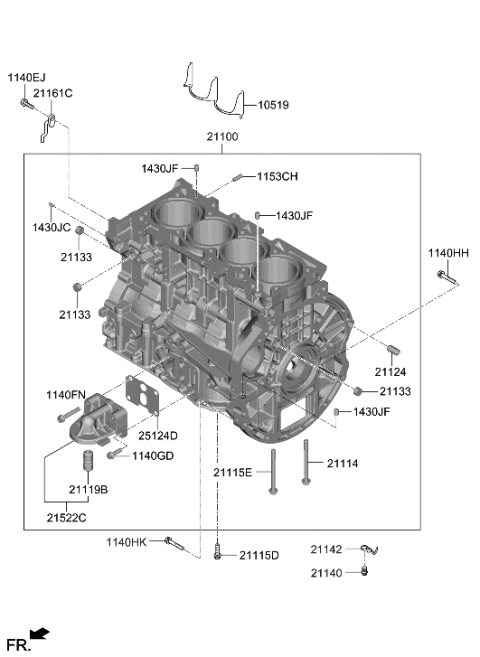 2023 Hyundai Elantra N Cylinder Block Diagram