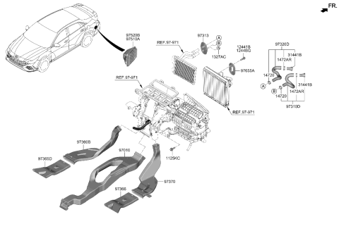 2023 Hyundai Elantra N Heater System-Duct & Hose Diagram