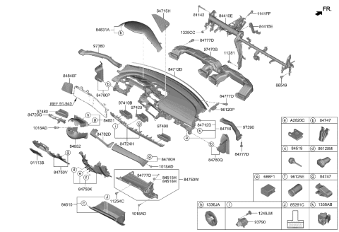 2022 Hyundai Elantra N Crash Pad Diagram