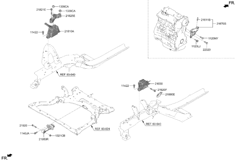 2023 Hyundai Elantra N BRACKET ASSY-ENGINE MTG Diagram for 21810-IB000