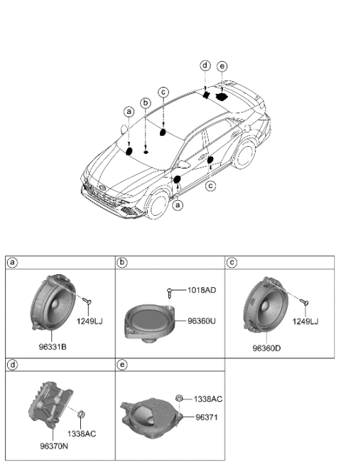 2023 Hyundai Elantra N Speaker Diagram