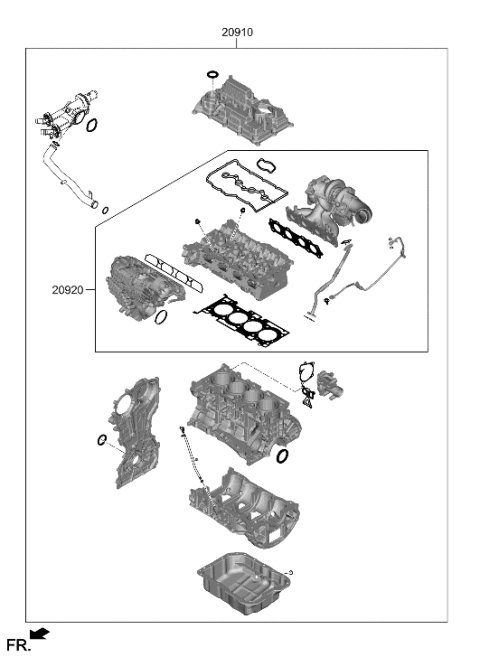 2022 Hyundai Elantra N Engine Gasket Kit Diagram
