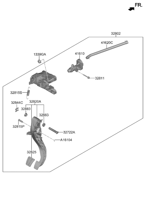 2023 Hyundai Elantra N Brake & Clutch Pedal Diagram 2