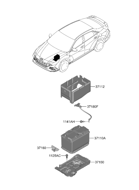 2022 Hyundai Elantra N Battery & Cable Diagram