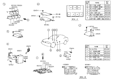 1993 Hyundai Elantra Relay Assembly-Power Diagram for 95220-21300