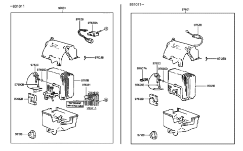 1991 Hyundai Elantra Core & Seal Assembly-Evaporator Diagram for 97611-28013