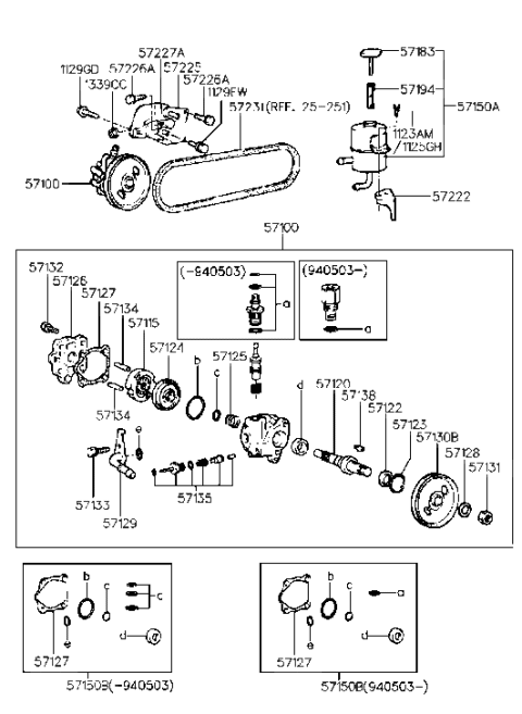 1994 Hyundai Elantra Pump Assembly-Power Steering Oil Diagram for 57110-28010