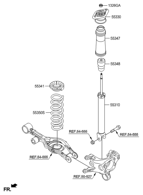 2015 Hyundai Azera Rear Spring & Strut Diagram