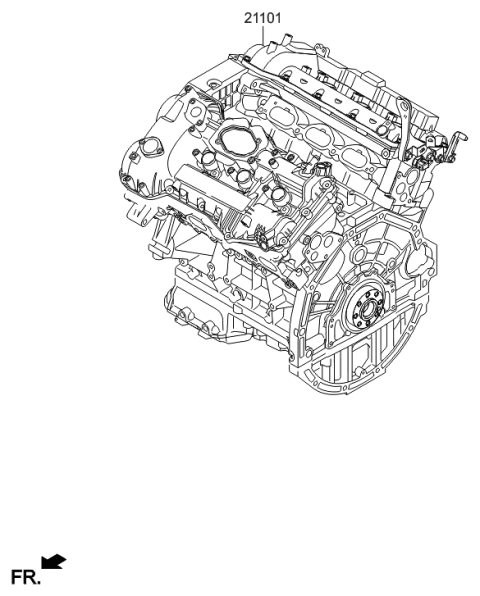 2015 Hyundai Azera Engine Assembly-Sub Diagram for 191R1-3CA00