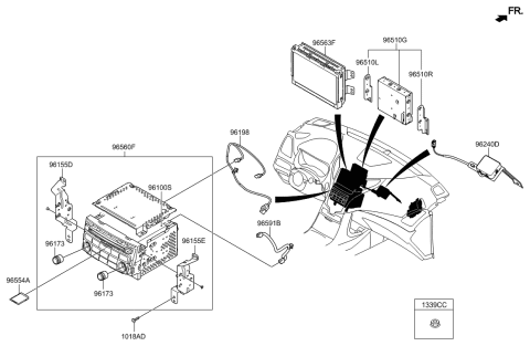 2015 Hyundai Azera Deck Assembly-Audio Diagram for 96565-3V000