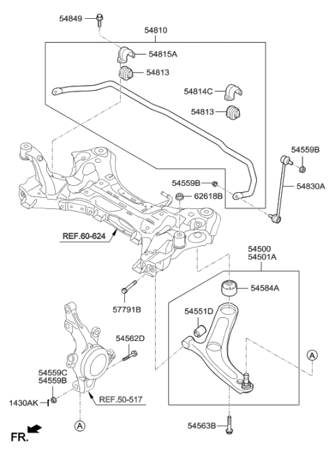 2015 Hyundai Azera Front Suspension Control Arm Diagram