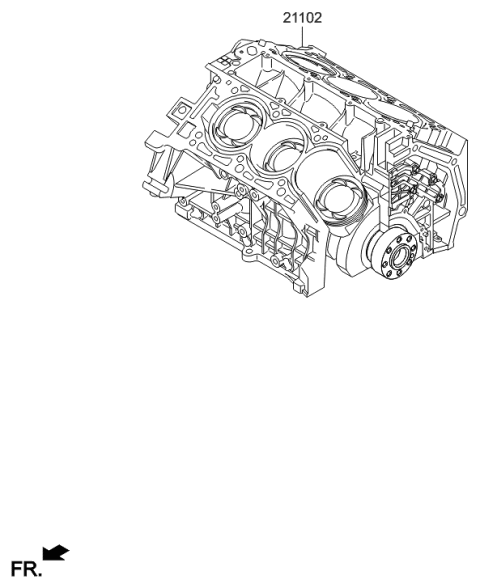 2015 Hyundai Azera Short Engine Assy Diagram