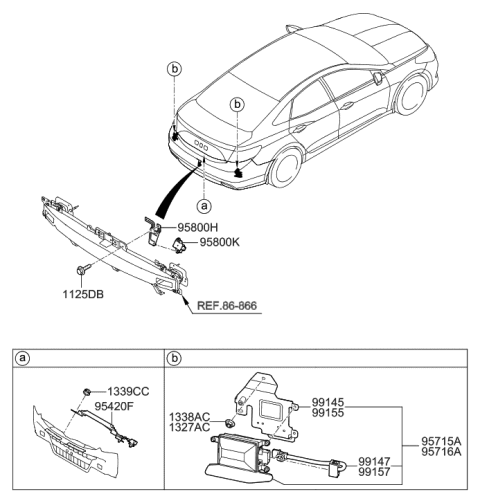 2015 Hyundai Azera Bracket,LH Diagram for 95812-3V1AS
