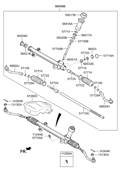 2015 Hyundai Azera End Assembly-Tie Rod,LH Diagram for 56820-3V490