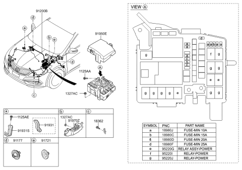 2015 Hyundai Azera Upper Cover-Engine Room Box Diagram for 91955-2T860