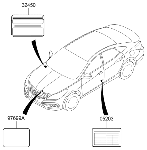 2015 Hyundai Azera Label-Emission Control Diagram for 32450-3C463