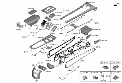 2023 Hyundai Genesis G90 Console Diagram